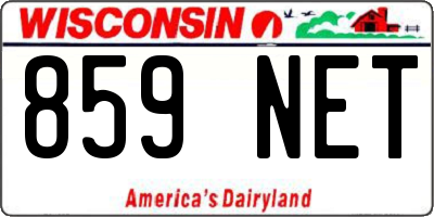 WI license plate 859NET