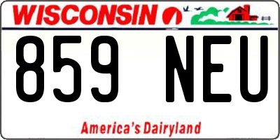 WI license plate 859NEU