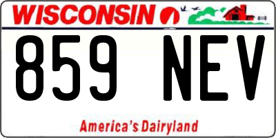 WI license plate 859NEV