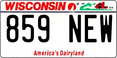 WI license plate 859NEW
