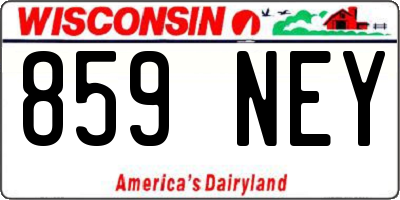 WI license plate 859NEY