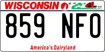 WI license plate 859NFO