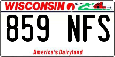 WI license plate 859NFS