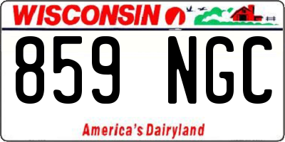 WI license plate 859NGC