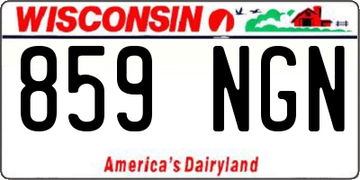 WI license plate 859NGN