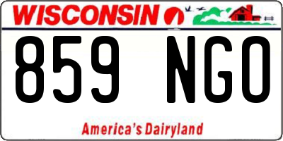 WI license plate 859NGO