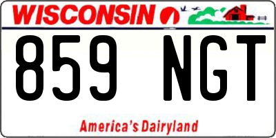 WI license plate 859NGT