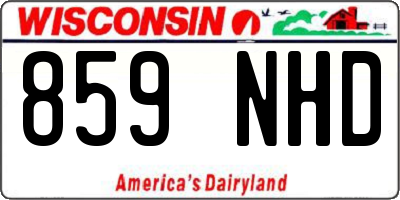 WI license plate 859NHD
