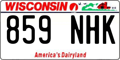 WI license plate 859NHK