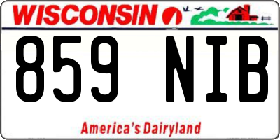 WI license plate 859NIB