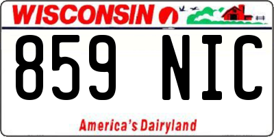 WI license plate 859NIC