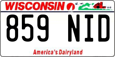 WI license plate 859NID