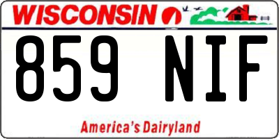 WI license plate 859NIF