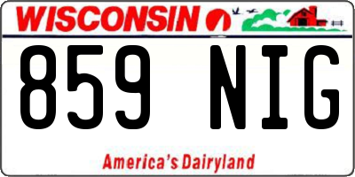 WI license plate 859NIG