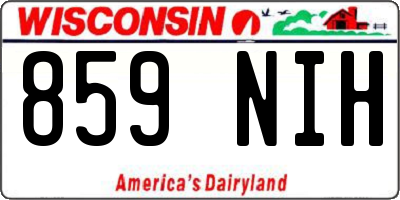 WI license plate 859NIH
