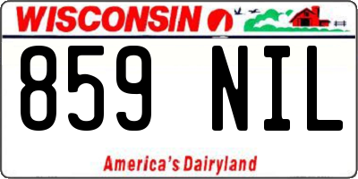 WI license plate 859NIL