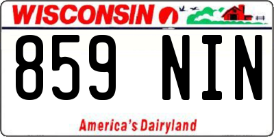 WI license plate 859NIN