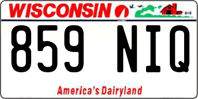WI license plate 859NIQ
