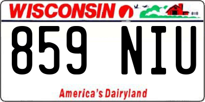WI license plate 859NIU