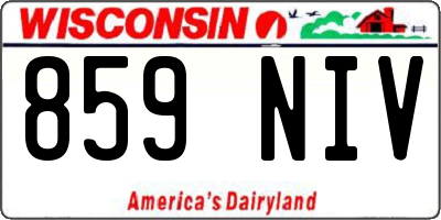 WI license plate 859NIV