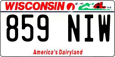 WI license plate 859NIW