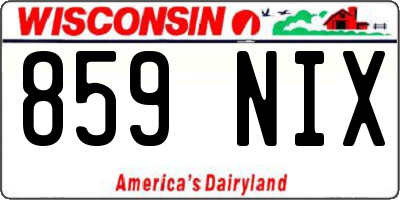 WI license plate 859NIX