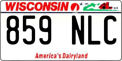 WI license plate 859NLC
