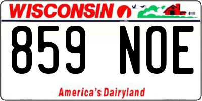 WI license plate 859NOE