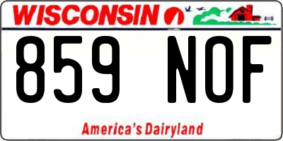 WI license plate 859NOF