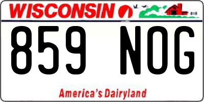 WI license plate 859NOG