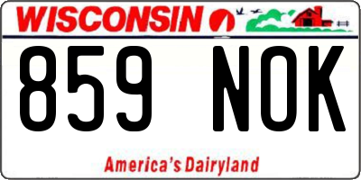 WI license plate 859NOK