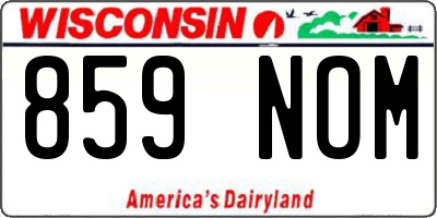 WI license plate 859NOM