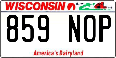 WI license plate 859NOP