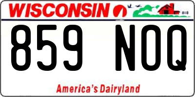 WI license plate 859NOQ