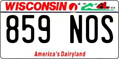 WI license plate 859NOS