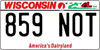 WI license plate 859NOT