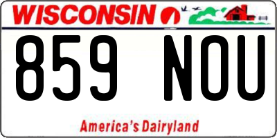 WI license plate 859NOU