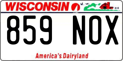 WI license plate 859NOX