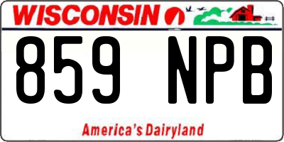 WI license plate 859NPB