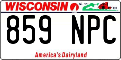 WI license plate 859NPC