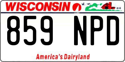 WI license plate 859NPD