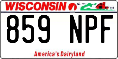 WI license plate 859NPF