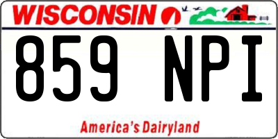 WI license plate 859NPI
