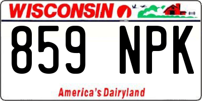 WI license plate 859NPK