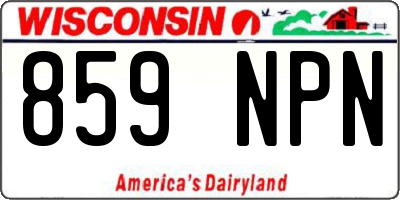 WI license plate 859NPN