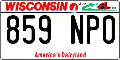 WI license plate 859NPO