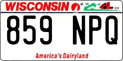 WI license plate 859NPQ