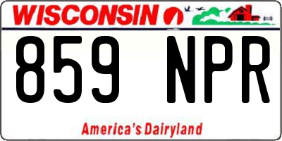 WI license plate 859NPR