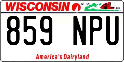 WI license plate 859NPU