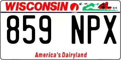 WI license plate 859NPX